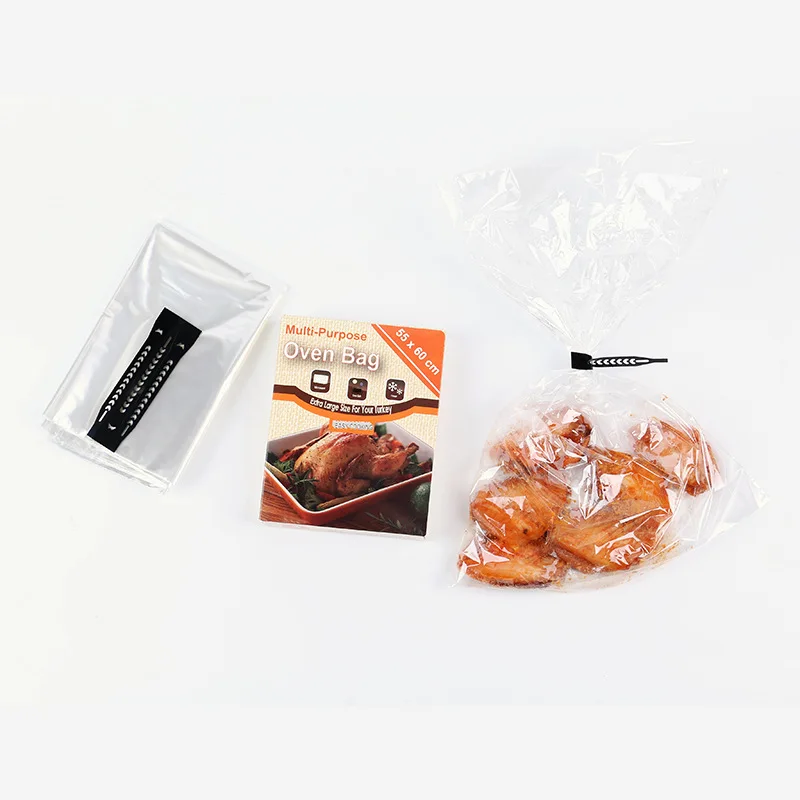 Wholesale Food Grade Printing Logo High Temperature Hot Roast Chicken Microwave Cooking Plastic Turkey Packaging Oven Bag