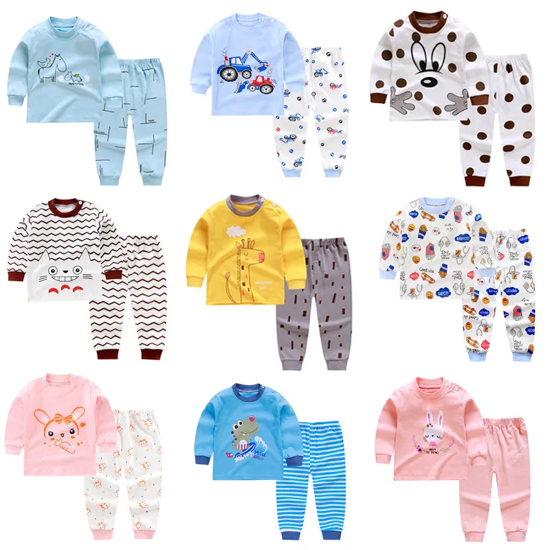 Wholesale High Quality Baby Long Sleeve Summer New Design 100% Cotton Romper Pyjamas Pijamas Kids Pajamas Suit