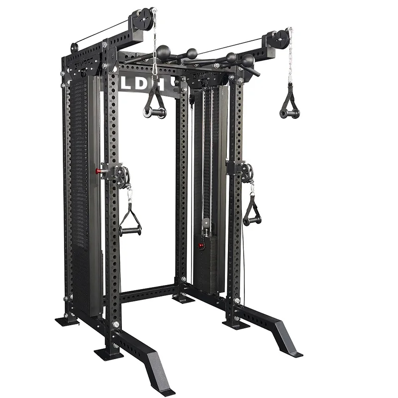 Wholesale Commercial Fitness Squat Rack Lat Pulldown Cable Crossover Power Rack Multifunctional Smith Machine Home Gym Equip