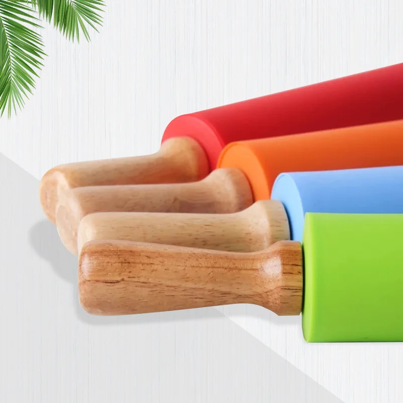 Durable Mini Silicone PP Handle Pastry Rolling Pin Funny Kids Use Easy Rolling Stone Material Pastry Boards with OEM Logo Baking