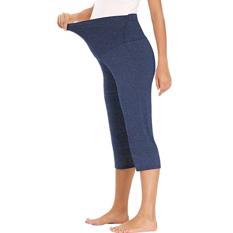  High waist slim ladies maternity dress leggings cropped