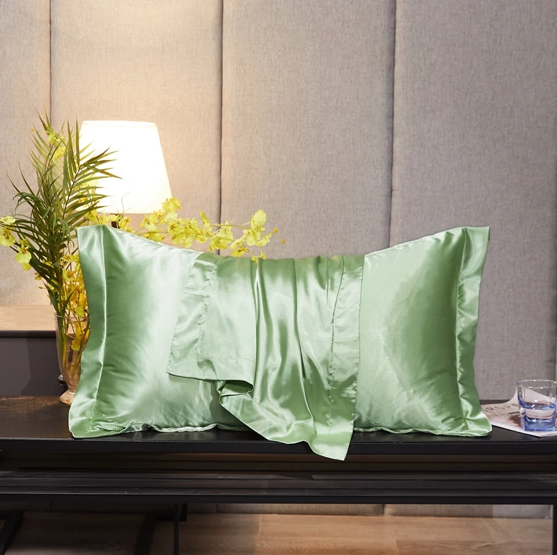 Hot Sale Summer Pillowcase Lyocell Satin Silk Pillowcases Customized Color Size