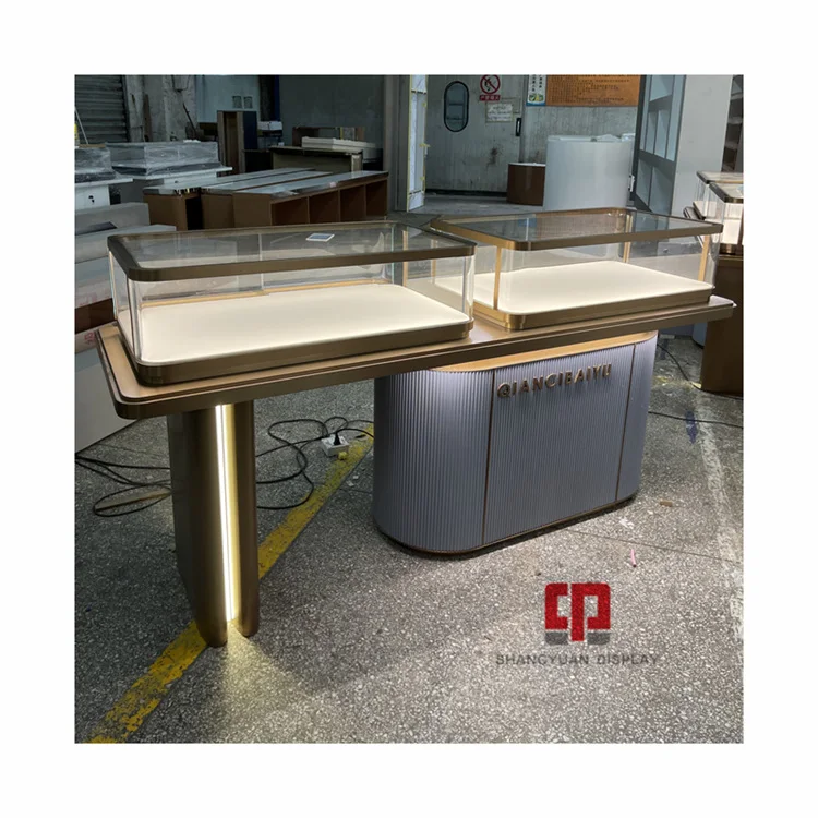 Modern Luxury Jewelry Display Glass Cabinet With Electronic Lock Custom Metal Stainless Steel Jewelry Showcase Manufacturer