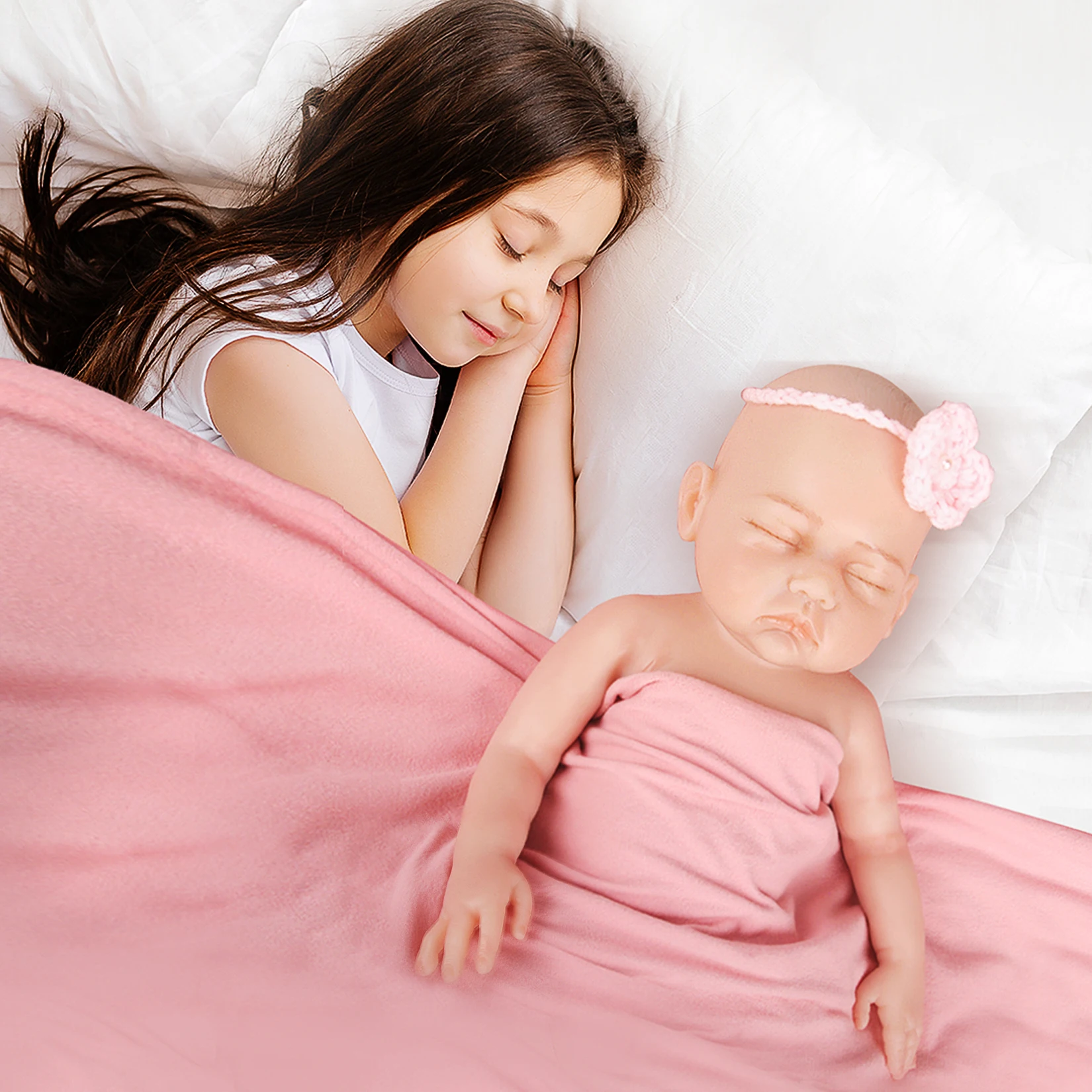 43 CM Realistic Rebirth Doll Girl 17 Inch Full Body Silicone Washable Lifelike Newborn Reborn Baby Dolls