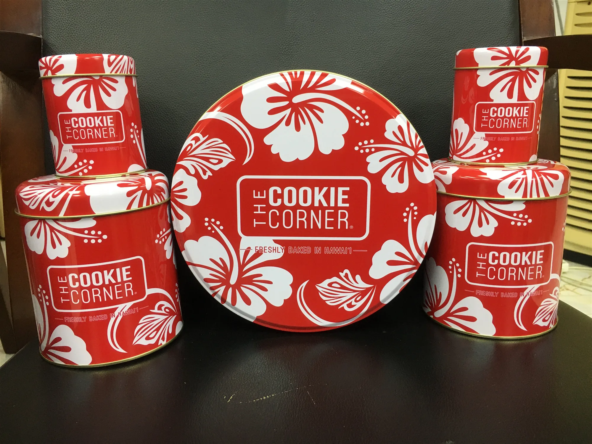 Hawaii  cookies corner brand  biscuit  tin box  cracker box food tin box with custom printing