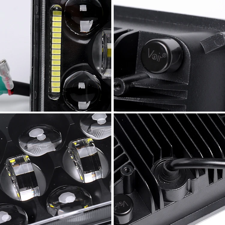 4X6 Square Led Headlight 12 Volt Parking Lights For Trucks Square Headlights Restoration Kit With High Low Beam