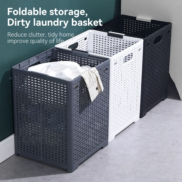 Suitable Household Plastic Waterproof Collapsible Laundry Hamper Folding Storage Basker Clothes Sorter dirty laundry basket
