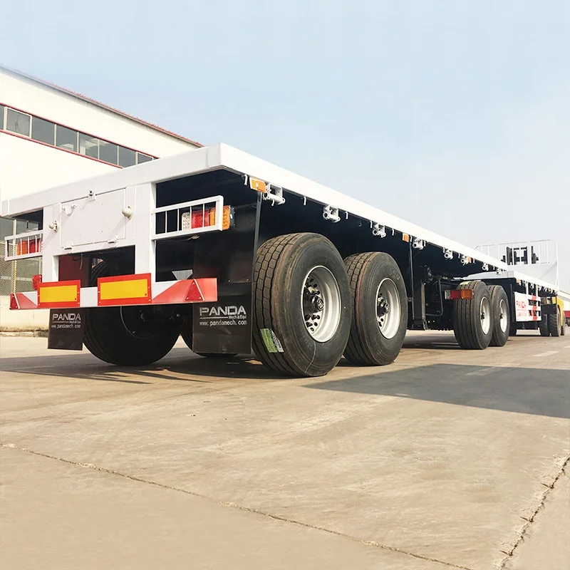 Flatbed Dump Trailer Heavy Duty 2 Axles 40ft 60ton Interlink Super Link Flatbed Semi Trailers for Sale Steel Trailer