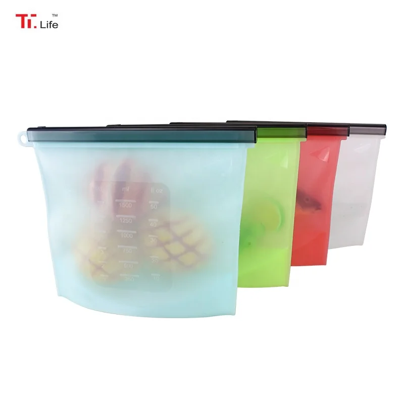 Food Grade Reusable Silicone Liquid Sandwich Packing Bags Food Storage Bags