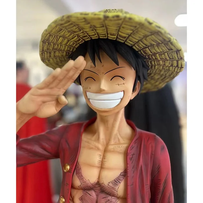 Life Size ONE PIECE Luffy and Boa Hancock Figure Sculpture Artificial Resin Crafts Statue Famous Japanese Anime Character