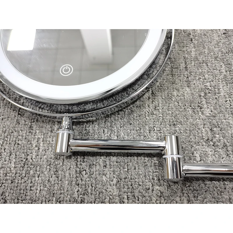 Hotel-Grade 10X Magnifying Dual-Sided LED Lighted Makeup Mirror Wall-Mounted Shaving Arms Extendable for Personal Care at Home