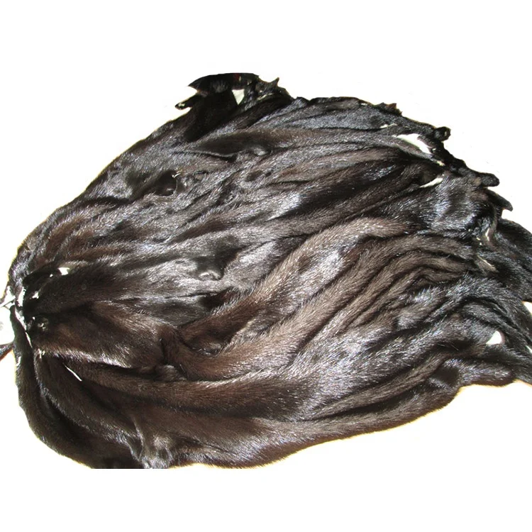 Hotsale Real Animal Pelts Mink Fur Black Fur Skin