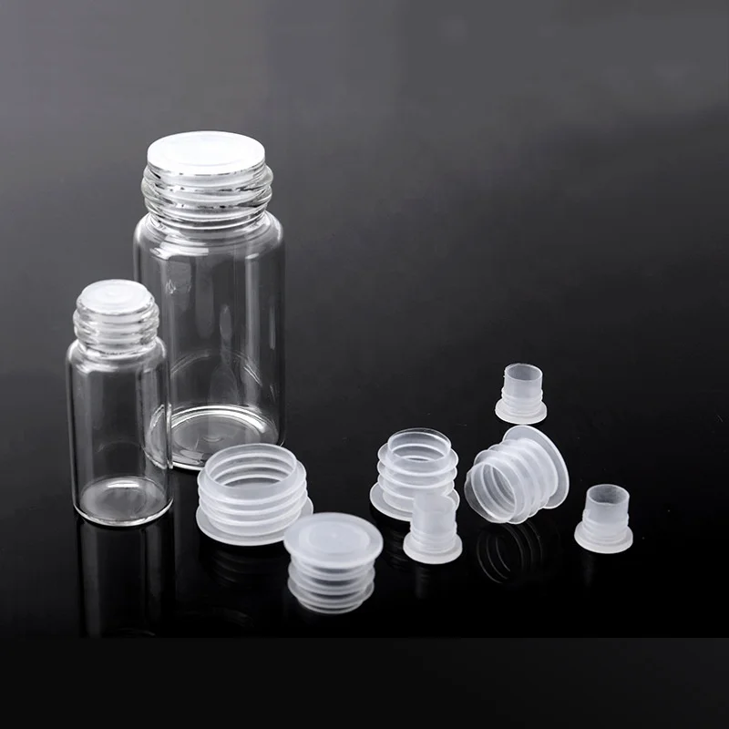 cosmetic packing borosilicate glass tube with plastic cap and stopper