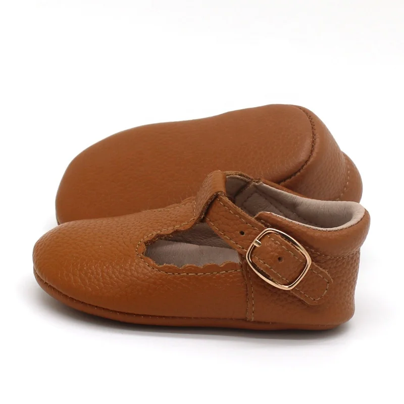 
brown genuine leather baby shoes girl 12months mary jane tbar shoes 