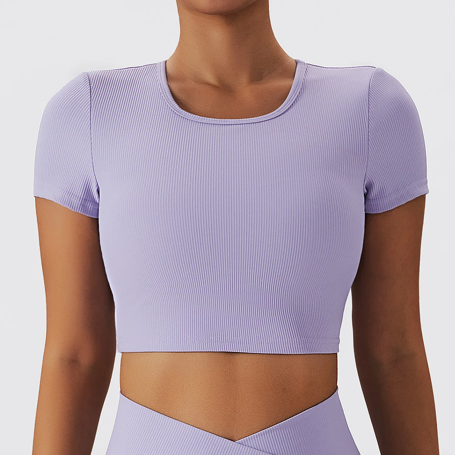 Running Sports Short Sleeve Threaded Openwork Beauty Back Yoga Wear Fitness Short Sleeve Top