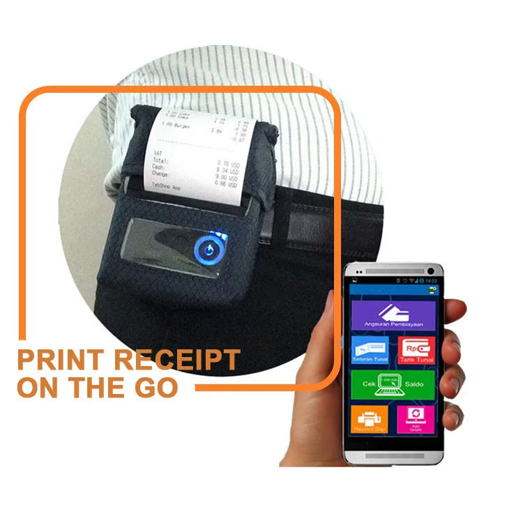  57*50mm large paper roll portable printer 58mm wireless mini with dual charging