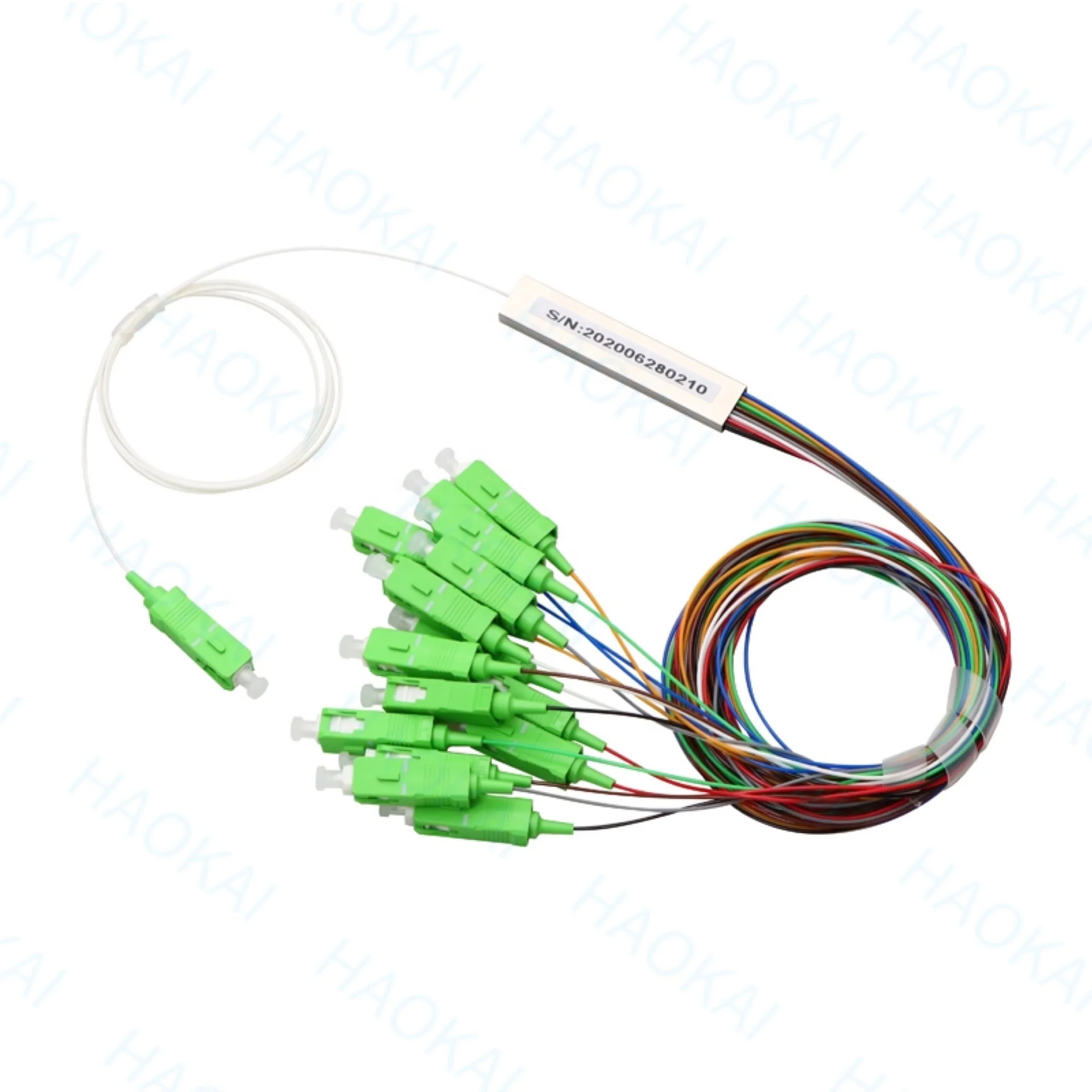 
 Оптовая продажа, Высококачественная микро-стальная трубка 0,9 мм, цветная лента 1x16 LC APC PLC, сплиттер  