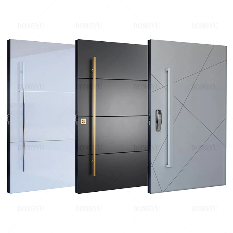 Dubai metal security exterior front doors for houses modern aluminium front doors for homes large main entry armored pivot door