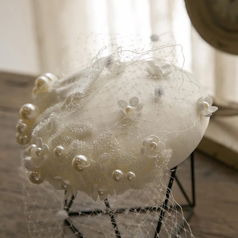 bridal Pearl top white wedding hat elegant cheongsam dinner dress womens hats for wedding ladies designs hats for weddings