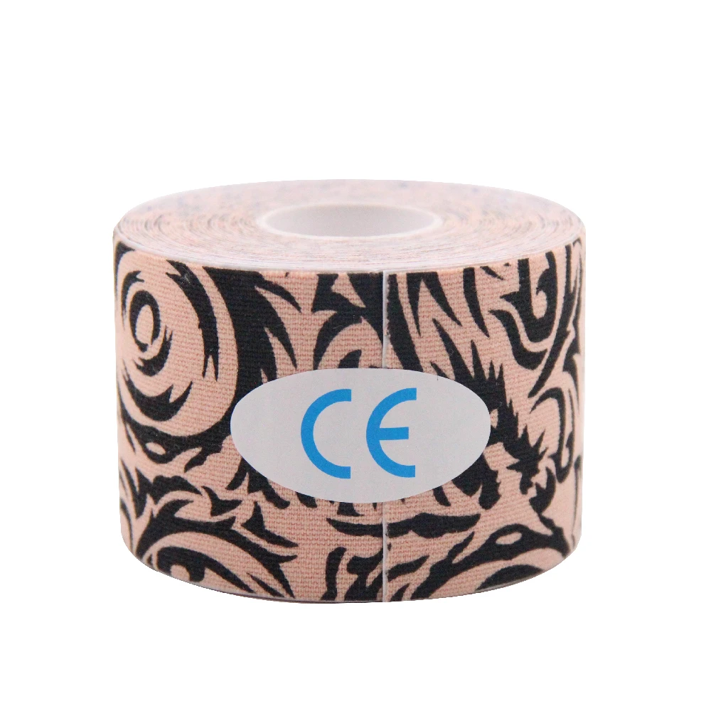 Цифровая печать, эластичная цветная кинезиологическая лента для спорта, снятия боли в мышцах, хлопковая физиотерапия, атлетика