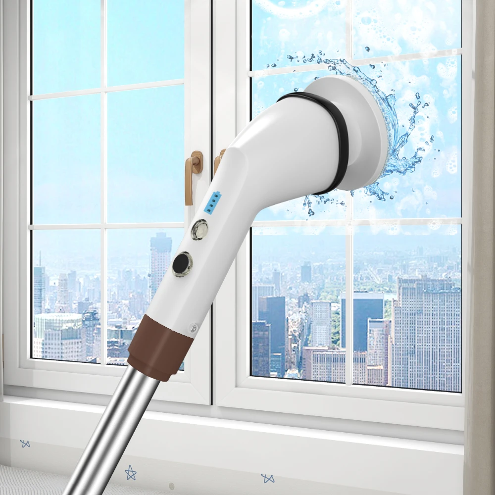 Waterproof Electric Spin Scrubber for Home Adjustable Extension Cleaning Brush Bathroom Power Shower Scrubber Cleaner Tool