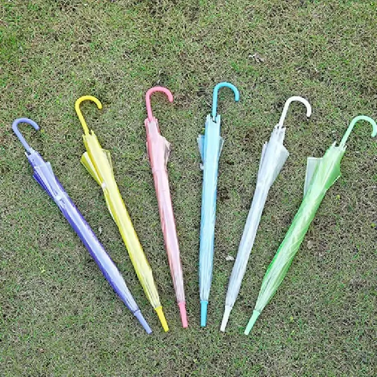 PVC Umbrella Pure Color Straight Umbrellas Wedding Party Street Decorations Umbrella