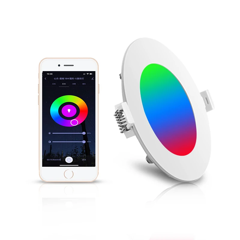 Smart RGB CCT downlight 6w 12w 18w 24w Tuya wifi Маяк умное управление круглая квадратная панель света 3 дюймов 6
