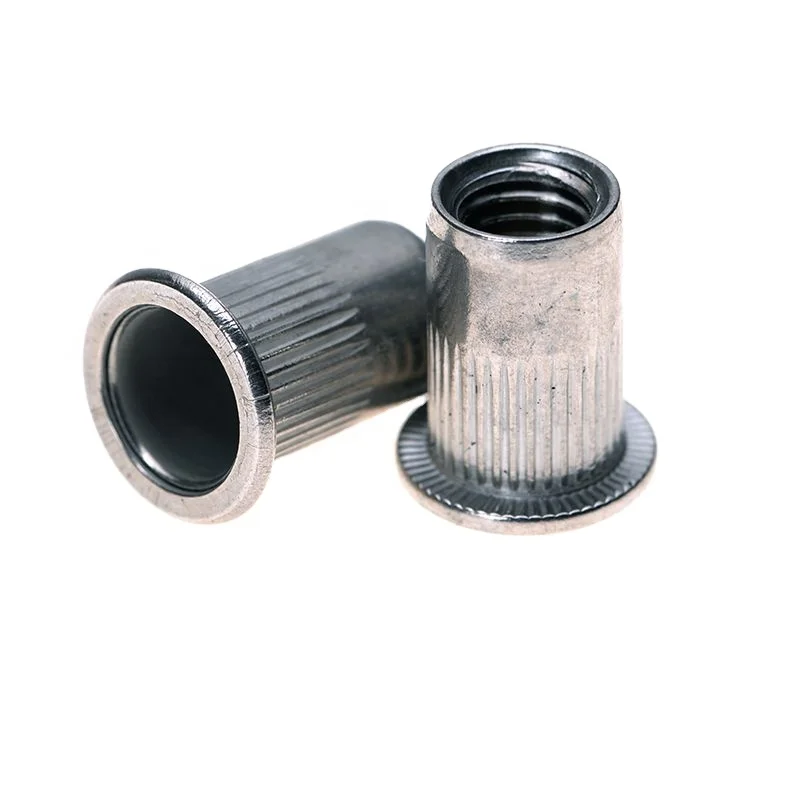 
Carbon Steel Zinc Plated/Black Oxide Threaded Flat Head Flange Knurled Tubular Hollowed Rivet Nuts 