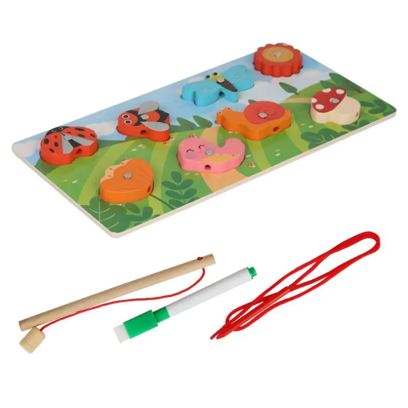 Картонная головоломка Монтессори многофункциональное сопряжение Настольная рыбалка игра для детей развивающие игры Волшебная