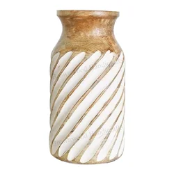 Classic New Style Handmade Table Top Living Room Decor Flowers Planter Wooden Vases for Home Decorations