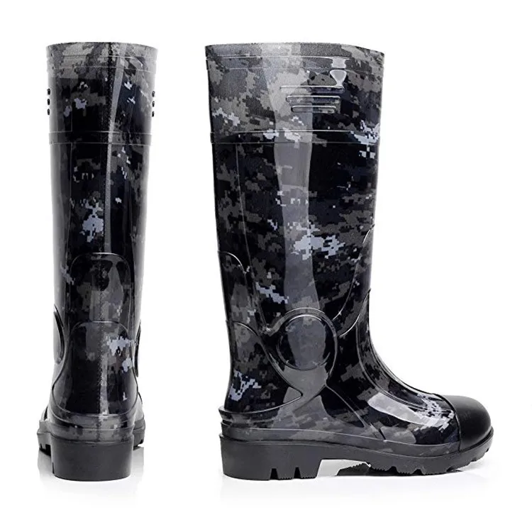 
Men Knee High Good Quality Comfortable Rubber Camo Rain Boots 