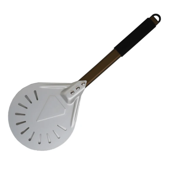 8 Inch Perforated Pizza Turning Peel Shovel Round Peel Paddle Short Pizza Tool Non Slip Handle