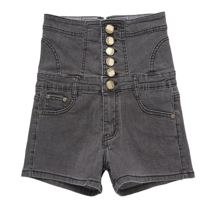 High-quality new casual shorts for young girls high waist elastic Plus Size denim shorts