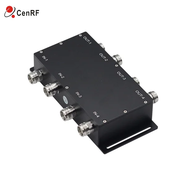 698-3800MHz 4G 5G N/4.3-10/DIN Connector 200W 4 in 4 out Triplexer Hybrid Combiner 4x4 Low PIM Hybrid Coupler