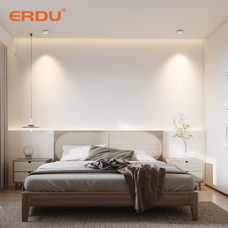 ERDU Slim Led Recessed Light 4 Inch Downlight Dimmable Indoor Home Hotel Trimless Cob Ceiling Recessed Led Downlight Spotlight