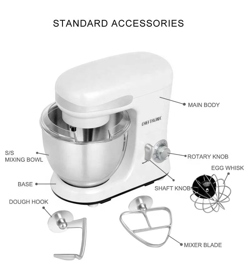 Factory OEM 1300W  food mixer dough 5 kg china stand mixer  batidora planetaria