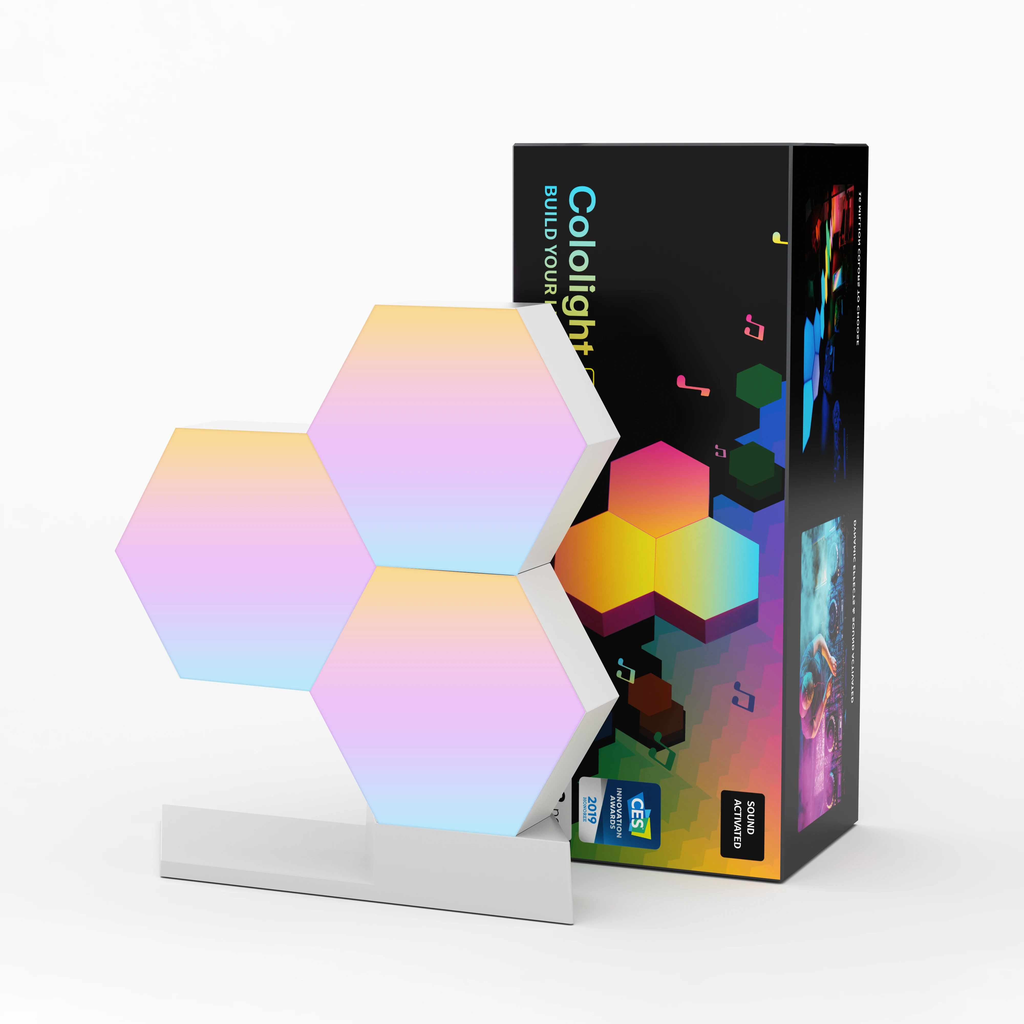 DIY smart led hexagon quantum light with google assistant RGB