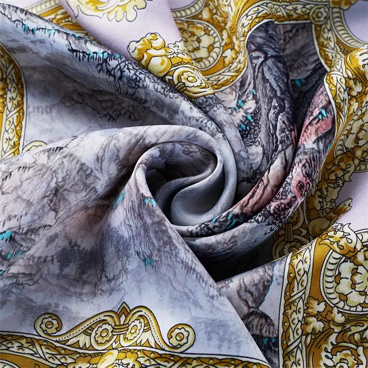 Designer Silk Scarf Luxury Styles Custom 100% Silk Scarfs For Women