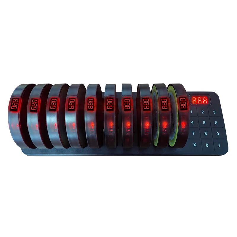 Hot Sale Cheaper Price Calling System Long Range Wireless Buzzer Customer Call Queuing System 10 Pagers For Restaurant
