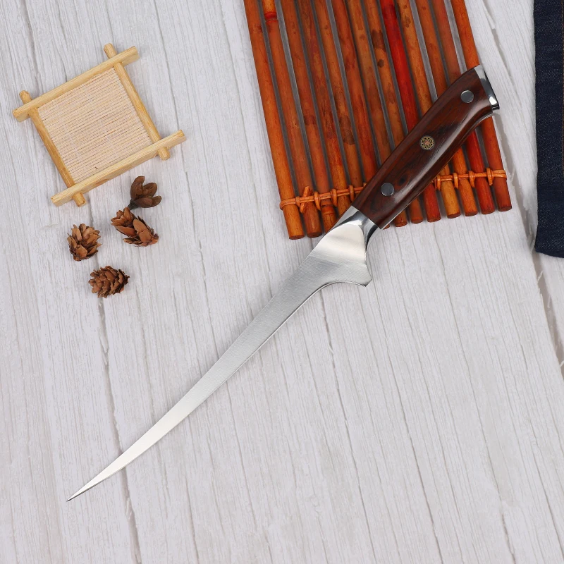6/8 inch Fish Fillet Knife Forged Japanese 420J2 High Carbon Stainless Steel Sandalwood Handle Boning Knife