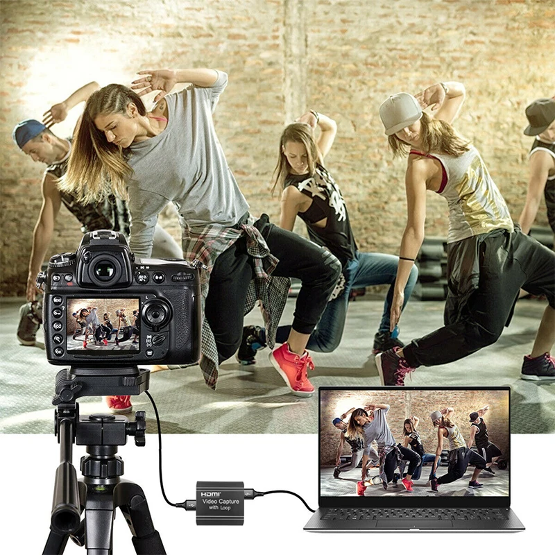 
Doonjiey 1080p USB 2.0 Record via DSLR Camcorder Action Cam Live Game Broadcast Audio Video Capture card Device with loop out 