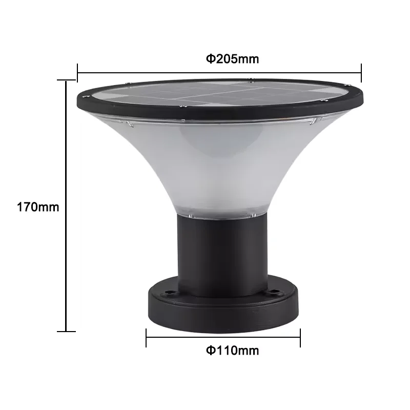 Outdoor IP65 Waterproof Square Round Shape 5W LED Solar Garden Light Garden Courtyard Parking