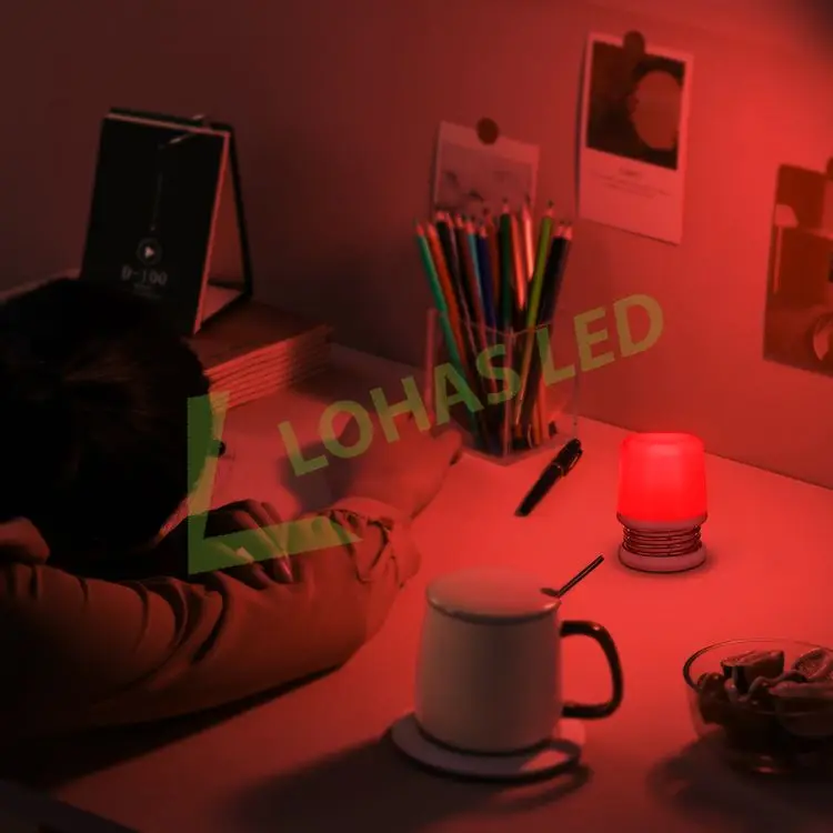 LOHAS Soft Red Lighting Kids Night Table Lights Dimmable Modern USB Rechargeable Bed Lamp Night Lamps For Bedroom Living Room