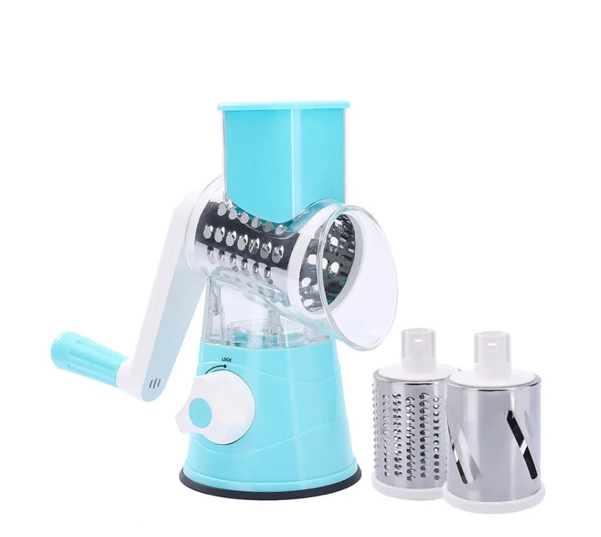 New arrival home daily Round Mandoline Slicer vegetable Rotary Slicer Chopper Shredder for food shredder drum blades