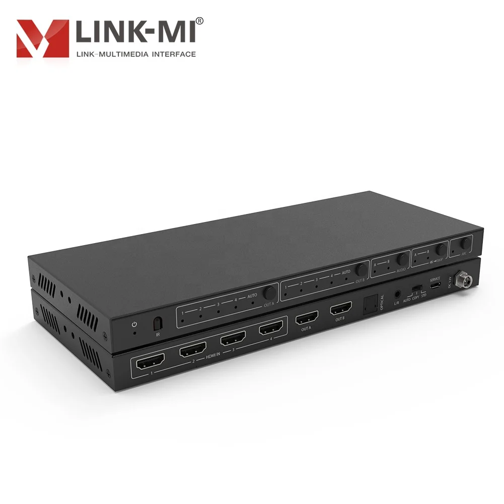 LINK-MI 4 в 2 Выход HDMI матричный коммутатор с аудио экстракт/уменьшить размер/дуги/Иди 4K2K @ 60 Гц YCbCr 4:4:4 HDCP2.2/1 и DVI 1