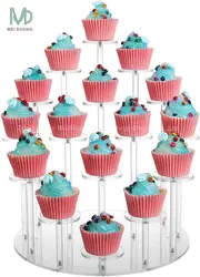 Factory 4 Tier Acrylic Cupcake Stand, Premium Cupcake Holder, Acrylic Cupcake Tower Display Cady Bar Party Decor Display