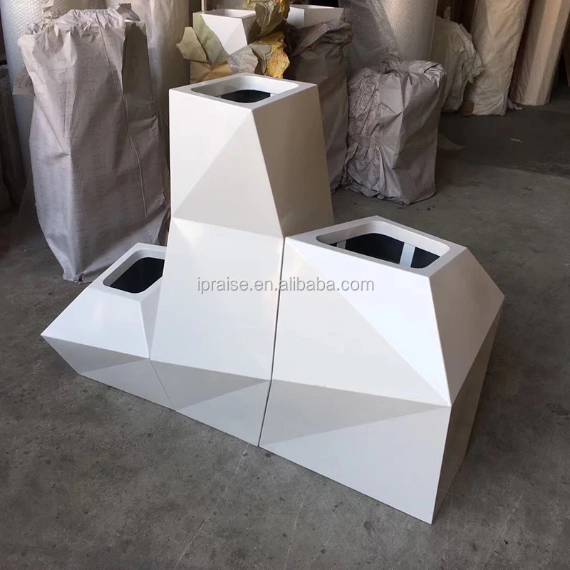 Modern home decor Metal tall outdoor large floor vase black and white plant pot