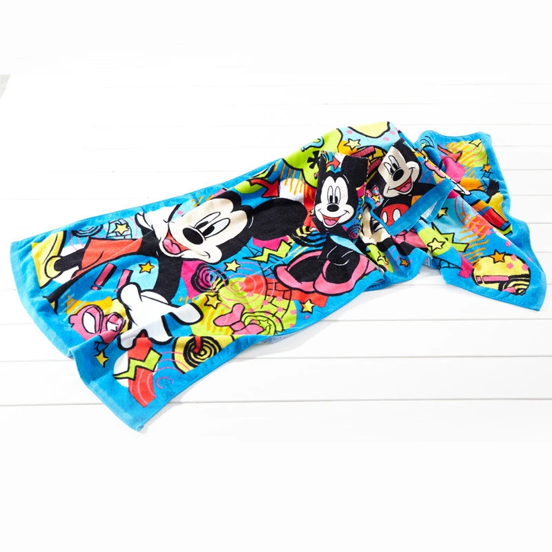 kids cartoon towel microfiber printed beach towel with logo custom print
