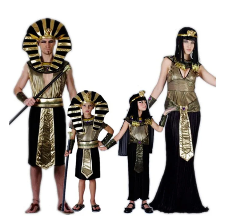 HG Wholesale 2021 Halloween Family Style Egyptian Pharaoh Cleopatra Costume Kids Parents Wear Suits Halloween Clothing