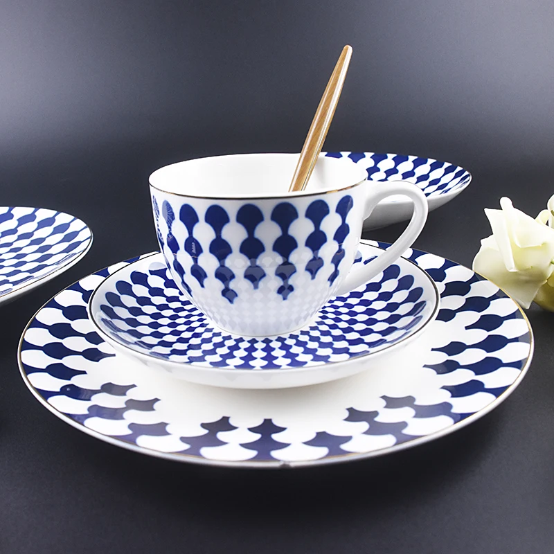 Premium ceramic Coffee Tea Sets Perfect Cup and Saucer for lunch tea, porcelain new bone china with unique design and gold rim